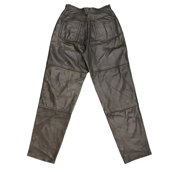 Vintage Valerie Stevens Sport 100% Lambskin Leather High Waisted Pants Women’s 6